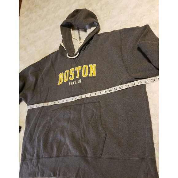 Old Navy Sweatshirt Mens Size 2XL Gray  Pullover Boston Phys Ed Hooded Grunge - Picture 10 of 10